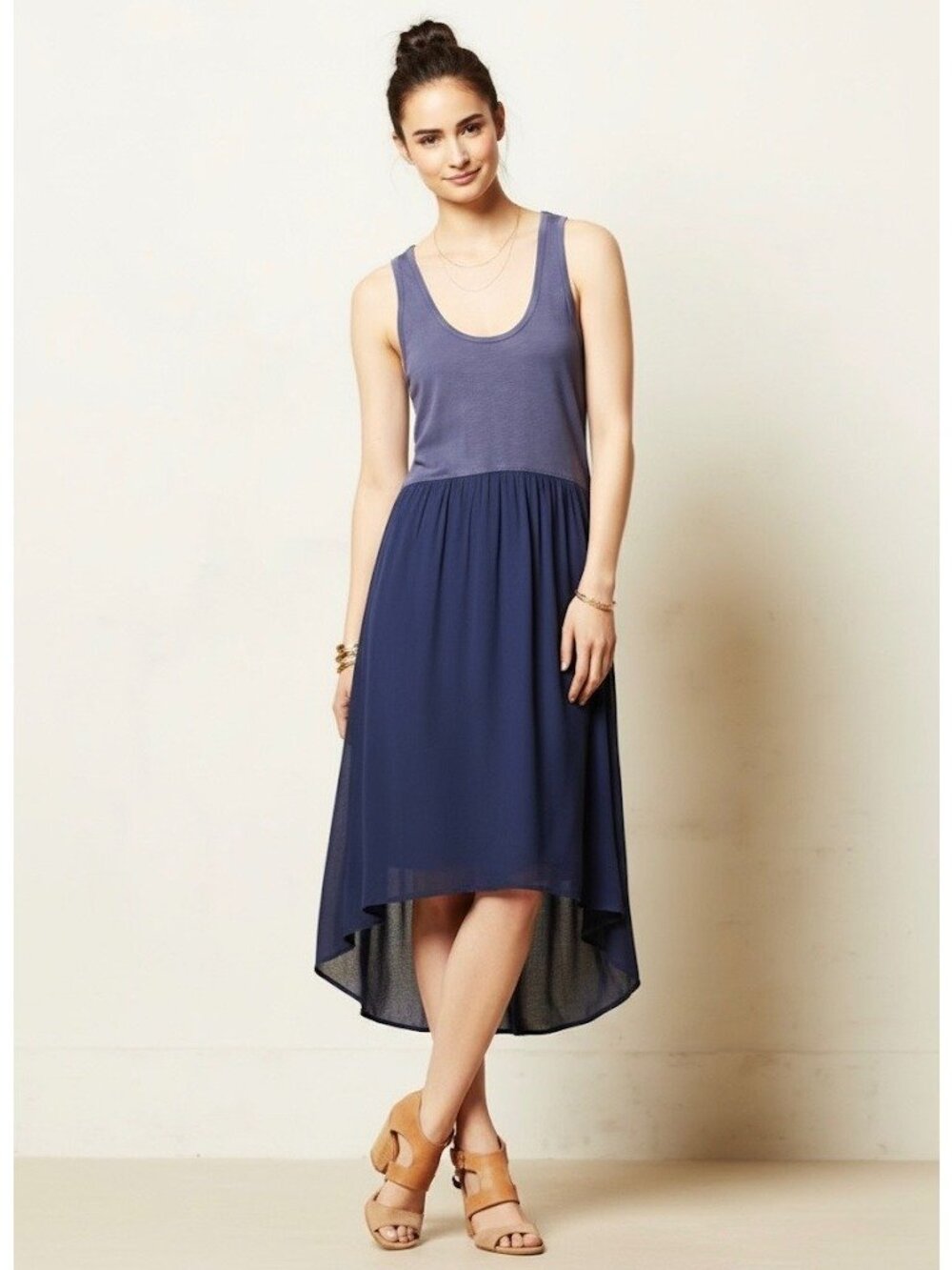 Vintage Anthropologie Cutout High-Low Midi Dress S | Moody Indie Sleaze Y2K Boho